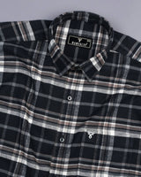 Melanite Black Multi Color Plaid Flannel Check Cotton Shirt