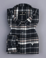 Melanite Black Multi Color Plaid Flannel Check Cotton Shirt