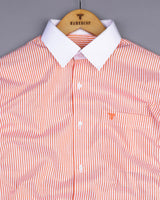 Belladon Orange Bengal Stripe Oxford Cotton Designer Shirt