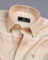 Crest Cream Weft Stripe Oxford Cotton Formal Shirt