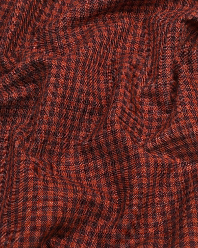 Alloy Orange Plaid Flannel Twill Check Cotton Shirt