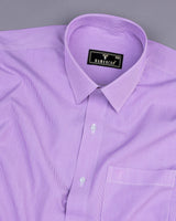 Purple With White Pencil Stripe Formal Cotton Shirt
