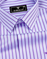 Orchid Purple With White Stripe Premium Giza Shirt