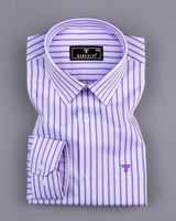 Orchid Purple With White Stripe Premium Giza Shirt