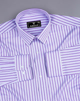 Orchid Purple With White Stripe Premium Giza Shirt