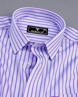 Orchid Purple With White Stripe Premium Giza Shirt