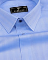 Tumen Blue Twill Stripe Dobby Cotton Shirt