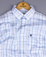 Stork Blue With White Check Premium Giza Cotton Shirt