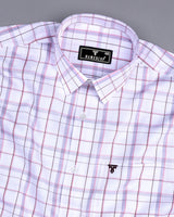 Stork Pink With White Check Premium Giza Cotton Shirt