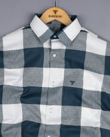 Dorval Blue With Cream Check Dobby Cotton Shirt