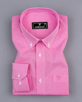 Rose Pink With White Micro Check Cotton Shirt