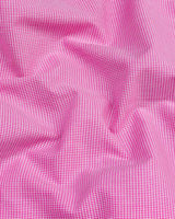 Rose Pink With White Micro Check Cotton Shirt