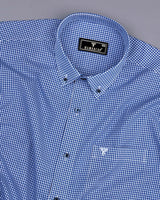 Exotic Blue With White Yarn Dyed Check Cotton Shirt