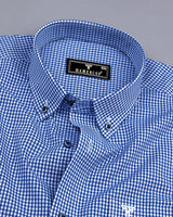 Exotic Blue With White Yarn Dyed Check Cotton Shirt