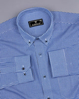 Exotic Blue With White Yarn Dyed Check Cotton Shirt