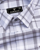 Marco Gray With White Check Dobby Cotton Shirt
