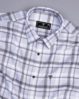 Marco Gray With White Check Dobby Cotton Shirt