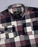 Quantum Purple MultiColor Sudoku Check Dobby Cotton Shirt