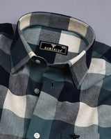 Quantum Blue MultiColor Sudoku Check Dobby Cotton Shirt