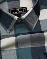 Quantum Blue MultiColor Sudoku Check Dobby Cotton Shirt