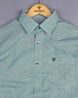 Lolo Green With White Small Check Oxford Cotton Shirt