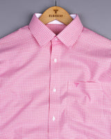 Lolo Pink With White Small Check Oxford Cotton Shirt