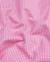 Lolo Pink With White Small Check Oxford Cotton Shirt