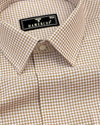 Lolo Cream With White Small Check Oxford Cotton Shirt