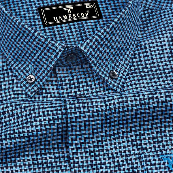 Turquoise Blue Check Oxford Shirt – Hamercop