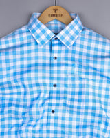 Dakota Blue With White Twill Check Cotton Shirt