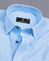 SkyBlue Small Graph Check Formal Cotton Shirt