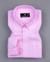 Pink Small Graph Check Formal Cotton Shirt