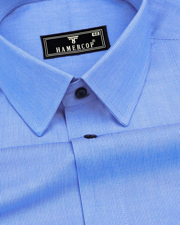 Impex Blue Dobby Cotton Formal Shirt