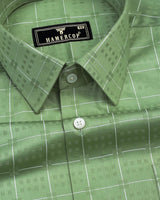 Toronto Green With White Dobby Check Premium Giza Shirt