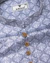 Sea Gray With White Jacquard Shirt Style Kurta
