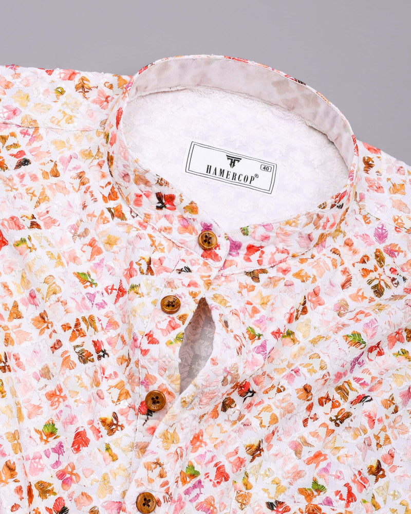 Blossom Multicolor Embroidery Art Cotton Shirt Style Kurta