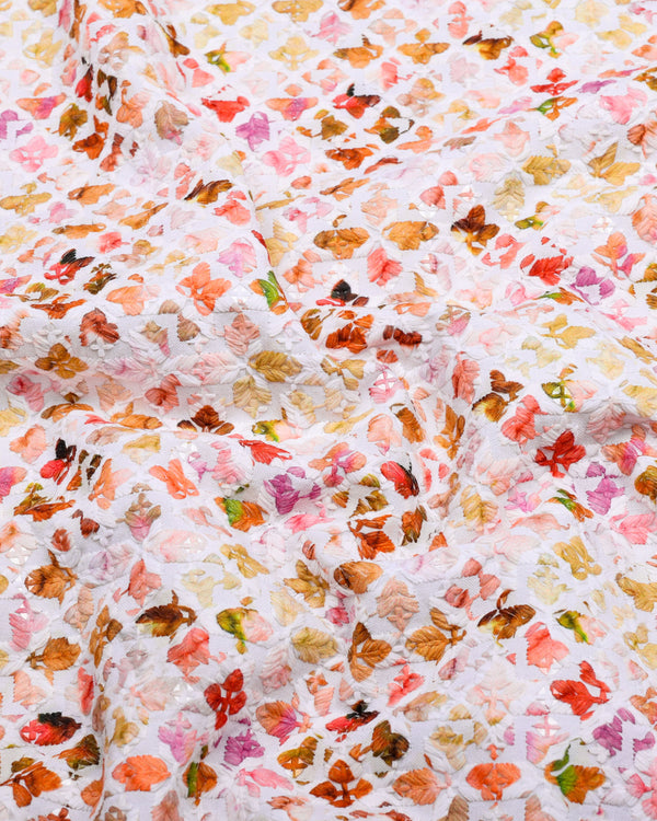 Blossom Multicolor Embroidery Art Cotton Shirt Style Kurta