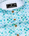 Blossom Blue Embroidery Art Cotton Shirt Style Kurta