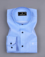 Totowa SkyBlue Textured Dobby Cotton Shirt