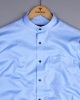 Totowa SkyBlue Textured Dobby Cotton Shirt