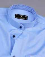 Totowa SkyBlue Textured Dobby Cotton Shirt