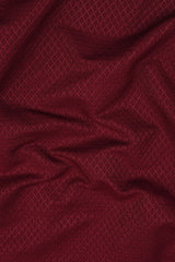 Brick Red rhombus shape jacquard cotton shirt