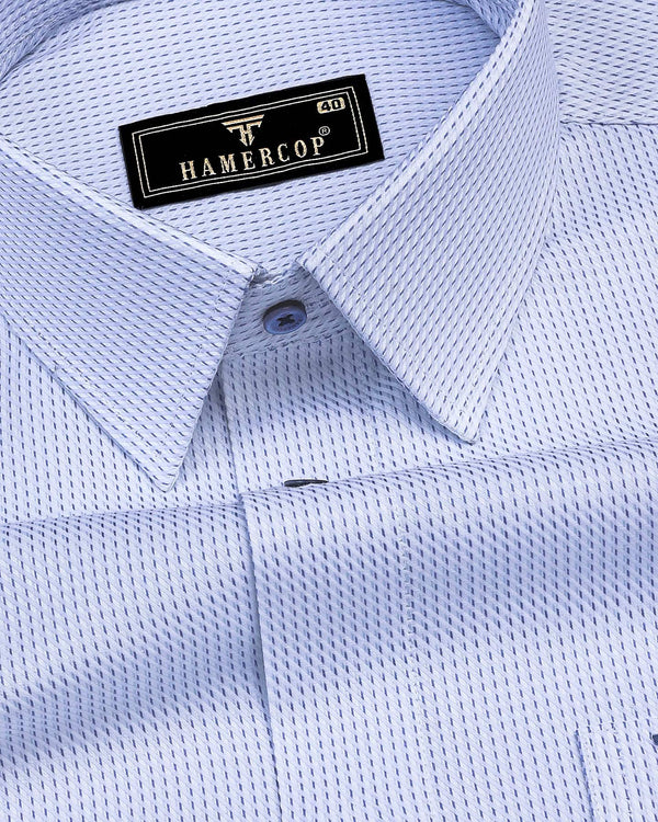 SkyBlue Pin Stripe With White Premium Giza Shirt