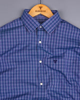 Ripon Blue Small Check Formal Cotton Shirt