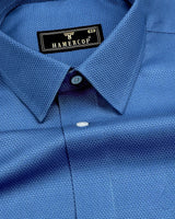 Steel Blue Jacquard Dobby Cotton Shirt