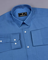 Steel Blue Jacquard Dobby Cotton Shirt