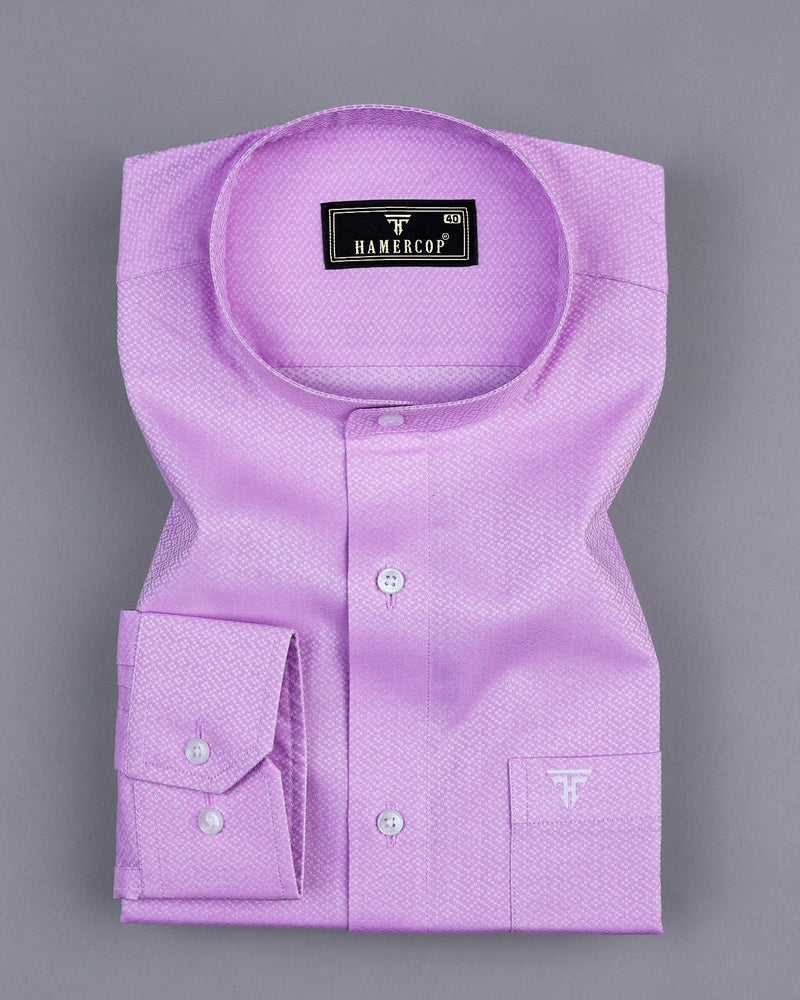 Light Violet Purple Dobby Textured Cotton Shirt