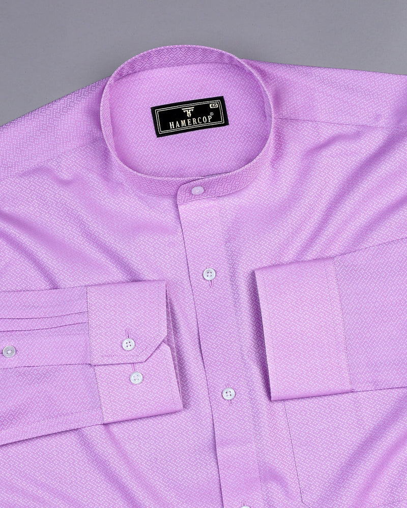 Light Violet Purple Dobby Textured Cotton Shirt