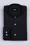 Ink black rhombus shape jacquard cotton shirt