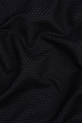 Ink black rhombus shape jacquard cotton shirt